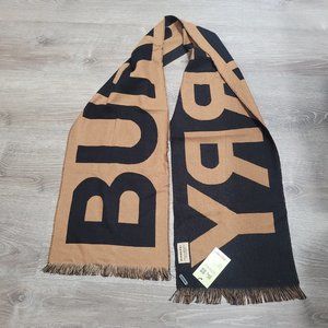 Burberry Scarf ~ 💯 Cashmere w/Logo Printed on Reversible New with Tag